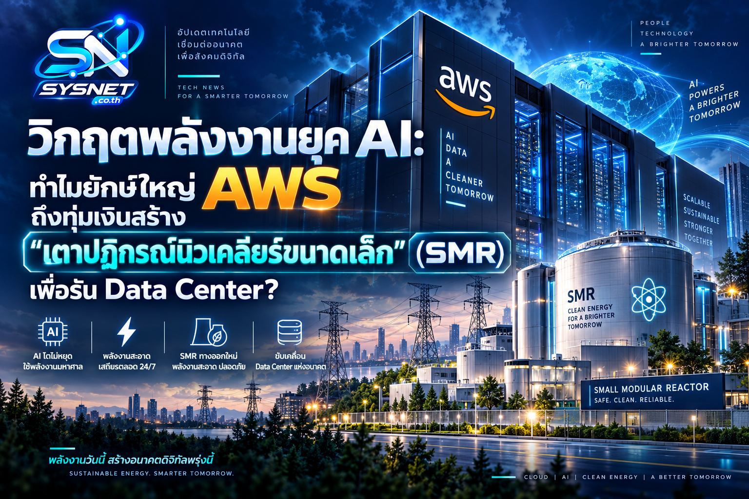 วิกฤตพลังงานยุค AI: ทำไม AWS ถึงทุ่มเงินเดิมพันกับ “เตาปฏิกรณ์นิวเคลียร์ขนาดเล็ก” เพื่อรัน Data Center?