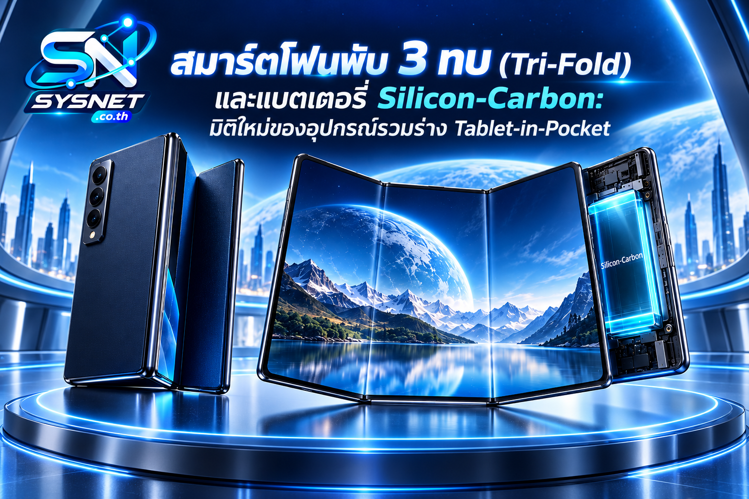สมาร์ตโฟนพับ 3 ทบ (Tri-Fold) และแบตเตอรี่ Silicon-Carbon: มิติใหม่ของอุปกรณ์รวมร่าง Tablet-in-Pocket