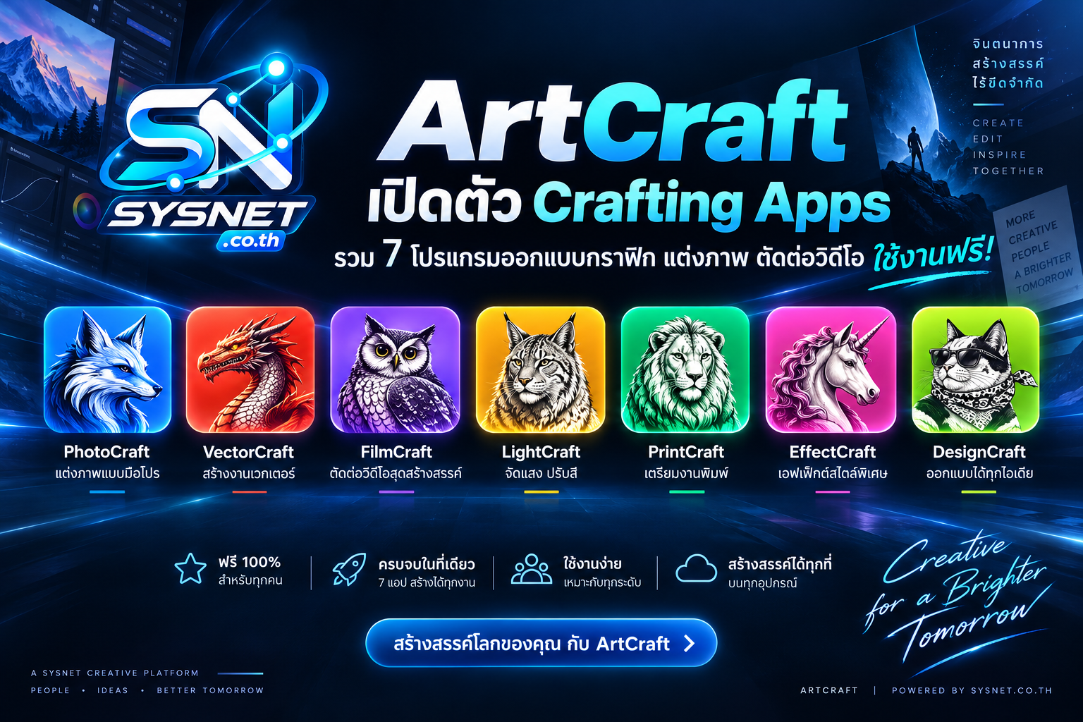 ArtCraft เปิดตัว Crafting Apps รวม 7 โปรแกรมออกแบบกราฟิก แต่งภาพ ตัดต่อวิดีโอ ใช้งานฟรี!