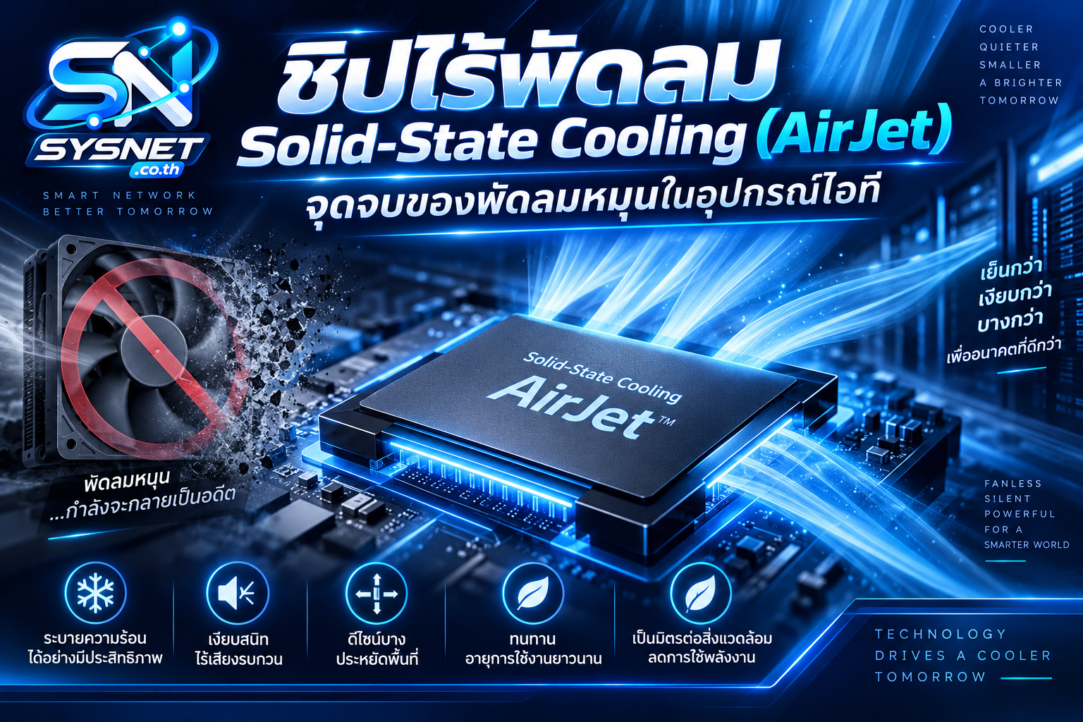 ชิปไร้พัดลม Solid-State Cooling (AirJet) จุดจบของพัดลมหมุนในอุปกรณ์ไอที?