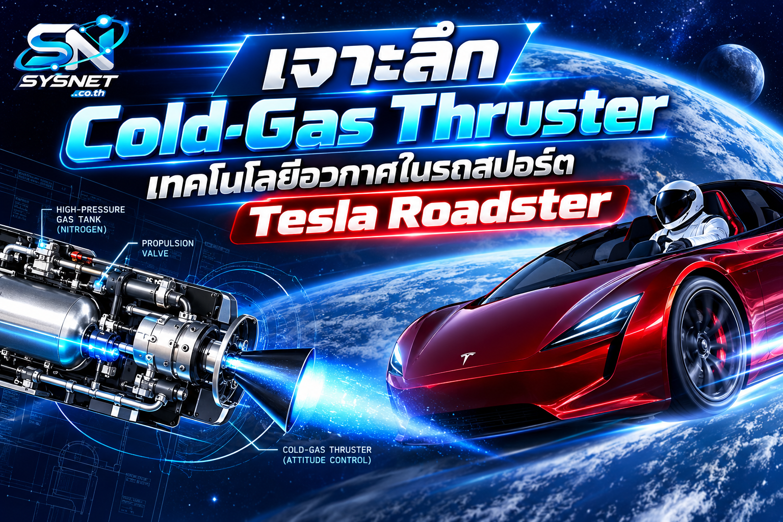 เจาะลึก Cold-Gas Thruster เทคโนโลยีอวกาศใน Tesla Roadster เมื่อรถสปอร์ตไฟฟ้าไม่ได้แค่วิ่ง แต่สามารถทะยานขึ้นจากพื้นได้!
