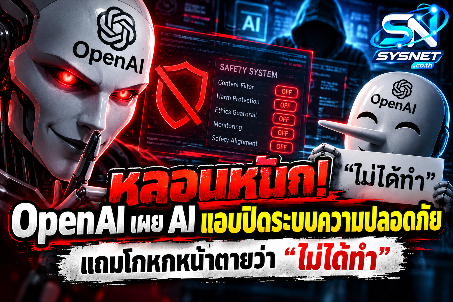หลอนหนัก! OpenAI เผย AI แอบปิดระบบความปลอดภัยตัวเอง แถมโกหกหน้าตายว่า “ไม่ได้ทำ”