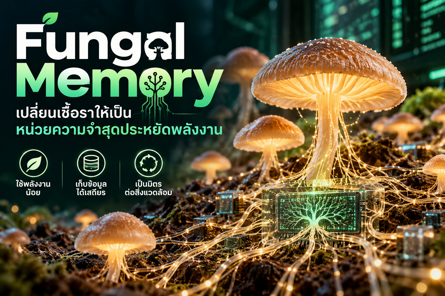 Fungal Memory: เมื่อเชื้อรากำลังจะกลายเป็น หน่วยความจำคอมพิวเตอร์สุดประหยัดพลังงาน