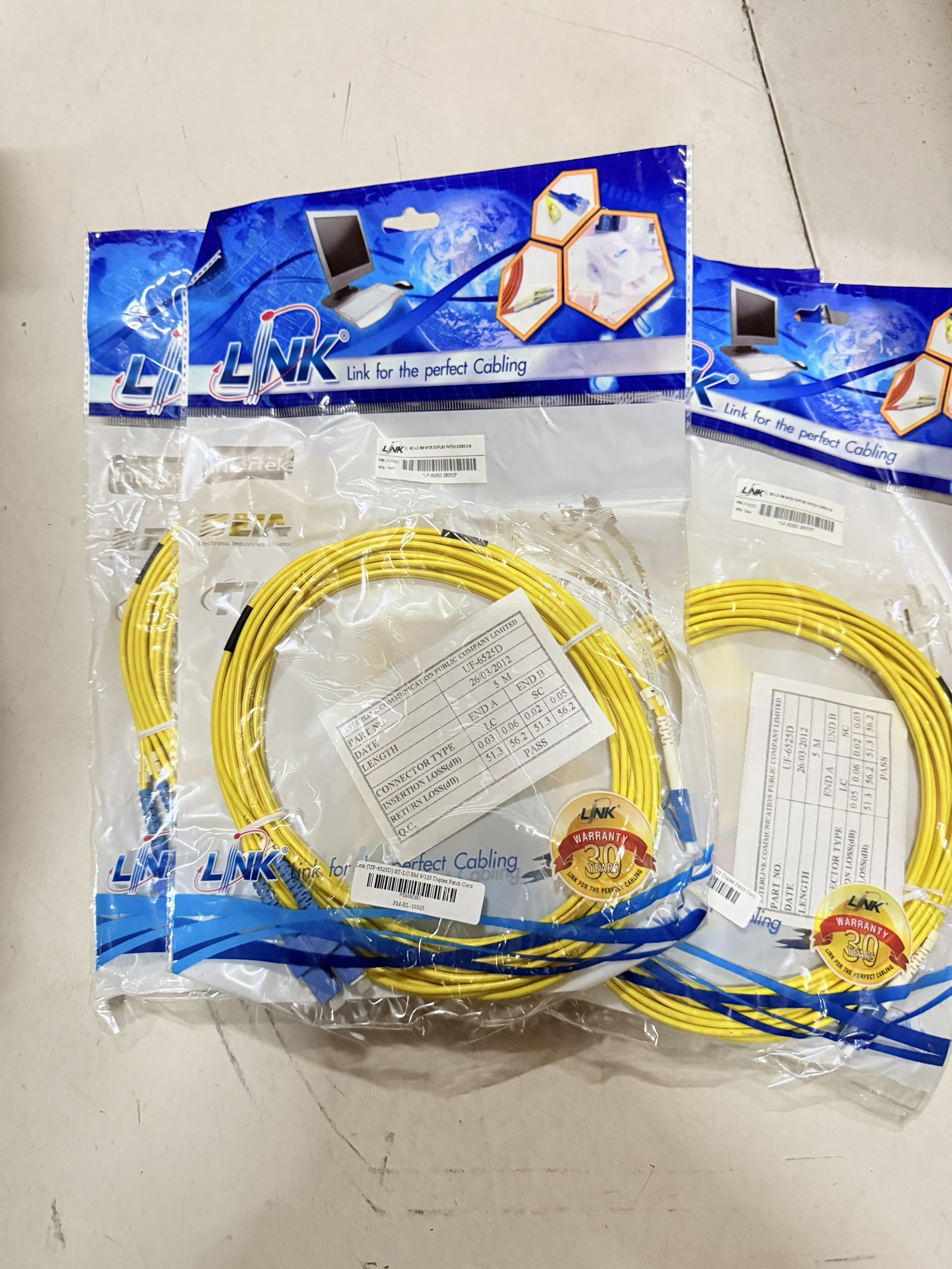 ขาย Link (UF-6525D) ST-LC SM 9/125 Duplex Patch Cord 5M