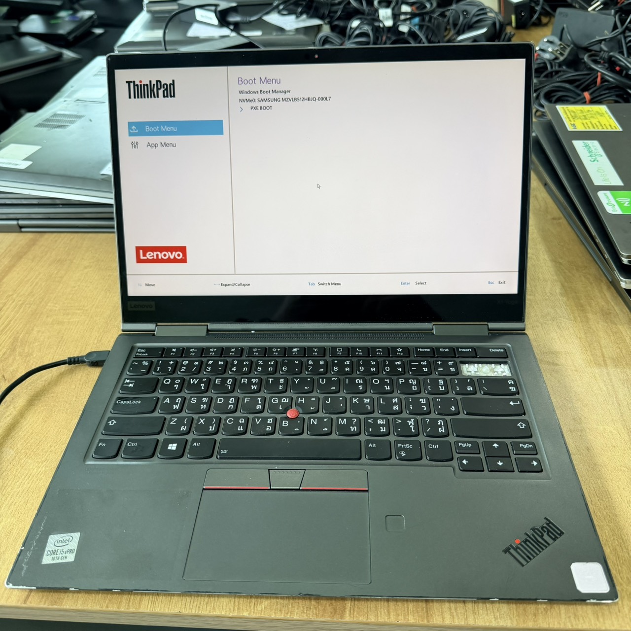 ขาย Lenovo Thinkpad X1 Yoga Gen5(i5-10310U/16GB/M.2 512GB)+Adapter  *** แบต 100% จอทัชสกรีน   จอมีรอย KB  มีสติ๊กเกอร์ ติดที่เครื่องตามรูป ปุ้ม Backspace ไม่มี