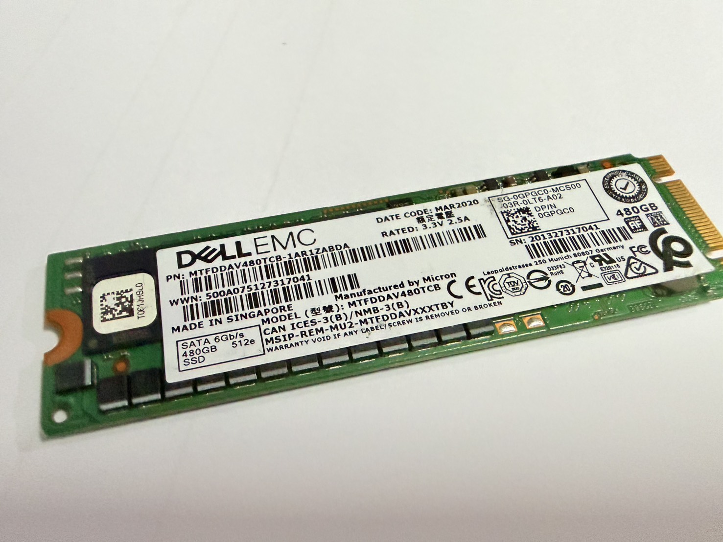 ขาย SSD สำหรับเครื่อง Dell EMC Enterprise Dell EMC SSD 480GB M.2 SATA
