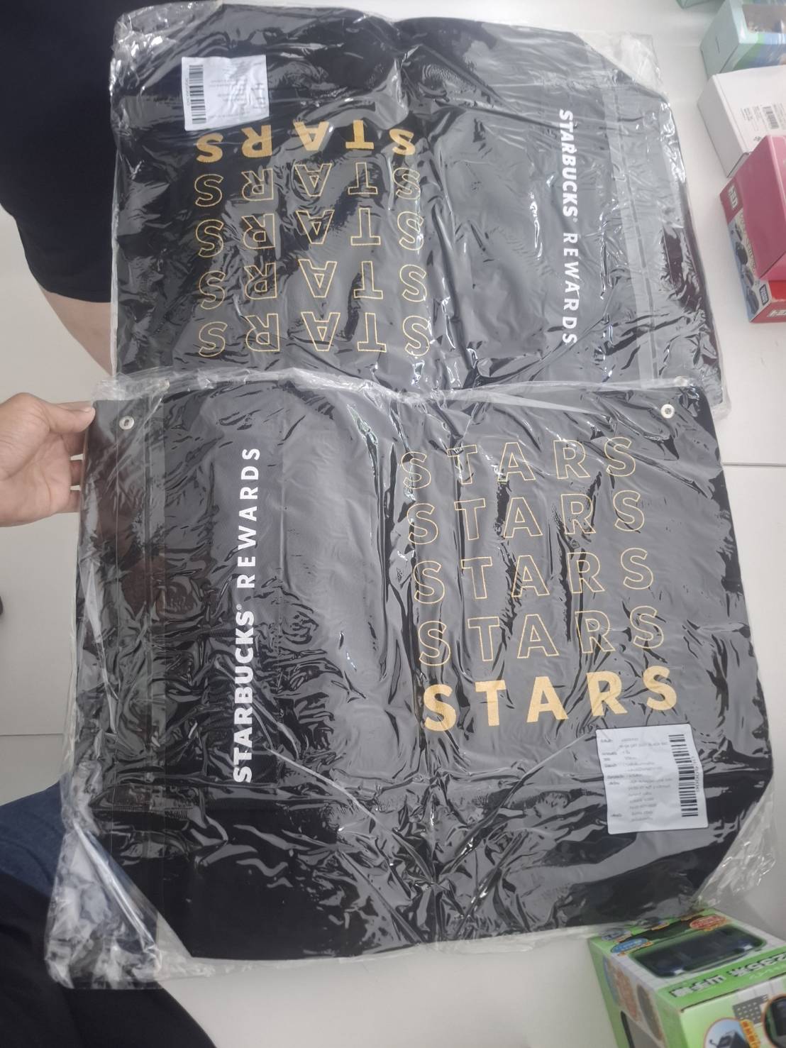 ขาย กระเป๋าผ้าแคนวาสสีดำจาก Starbucks Rewards