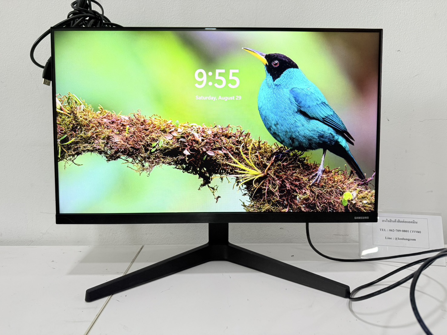 ขาย Monitor Samsung F24T350FHE 24-inch+Adapter มีตำหนิ ขอบจอม่วง + มีฝุ่นในจอ 24 นิ้ว