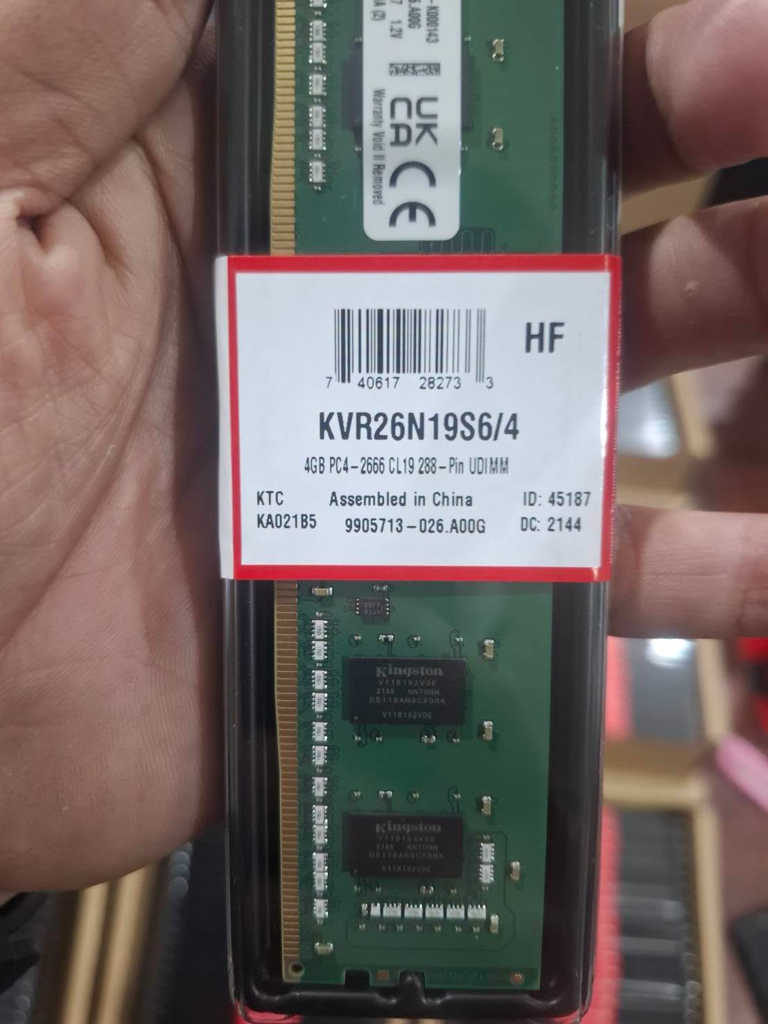 KVR26N19S6/4. 4GB (4GBx1) DDR4 2666MHz รูปที่ 5