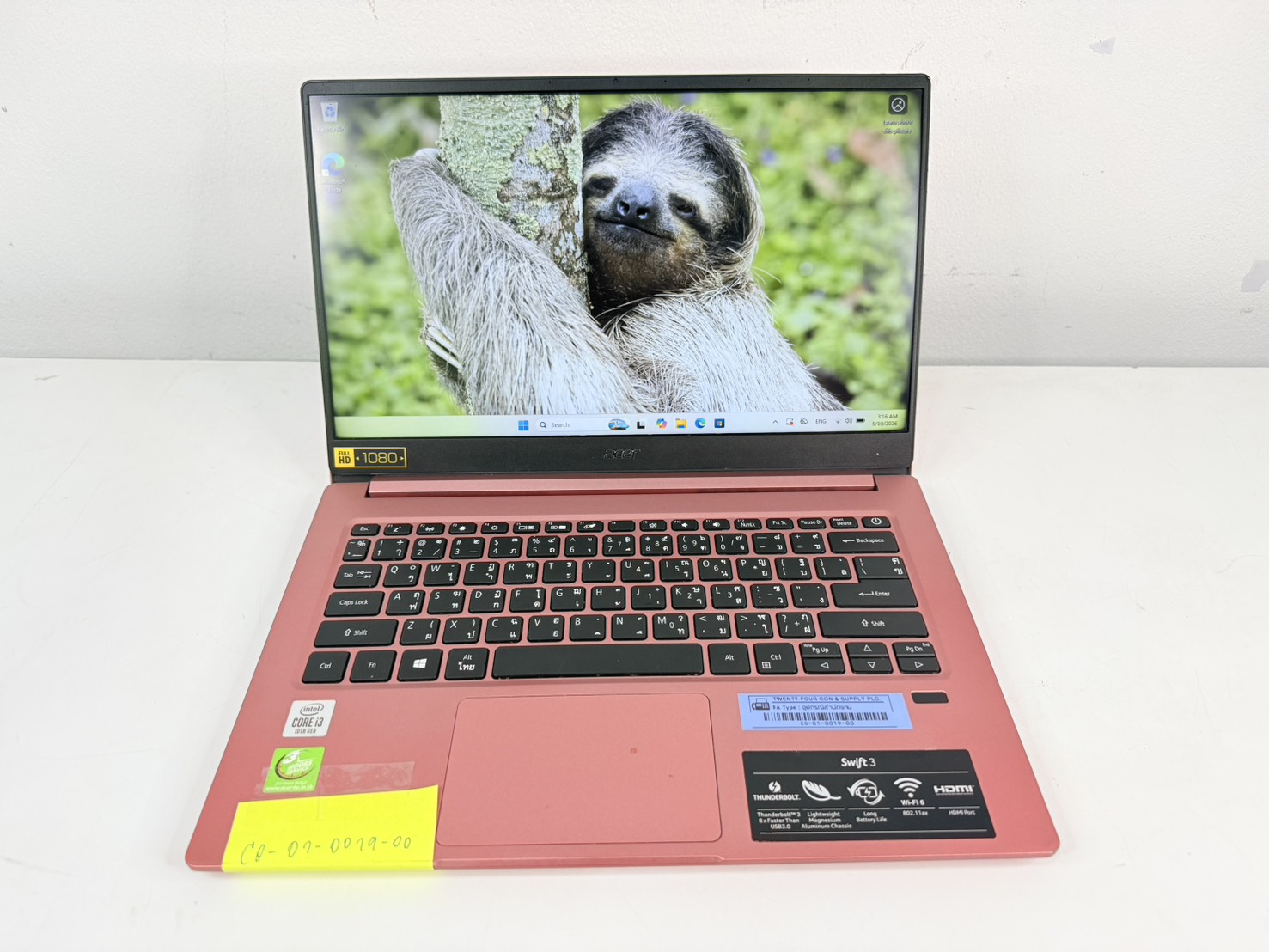 ขาย Acer Swift3 SF314-57(i3-1005G1/4GB/M.2 256GB)+Adapter มุมจอมืดทุกมุม มุมเครื่องบุบ สุขภาพแบต 76%