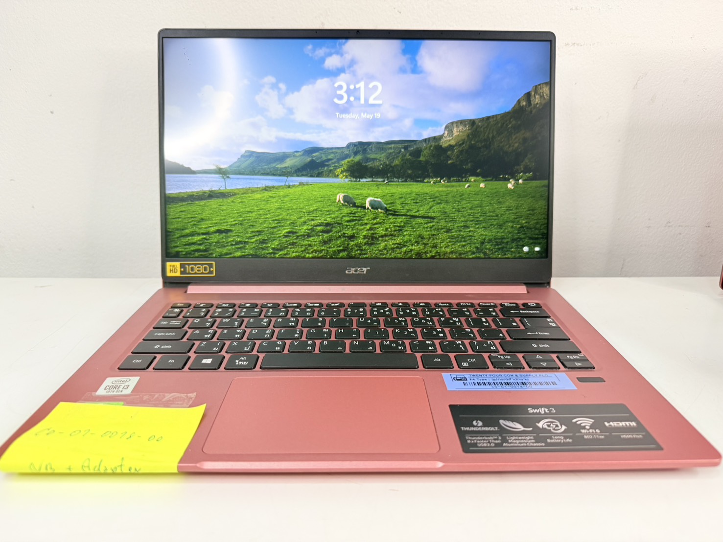 ขาย Acer Swift3 SF314-57(i3-1005G1/4GB/M.2 256GB)+Adapter WIFI เสีย สุขภาพแบต 85% มุมจอบนขวามืดนิดหน่อยไม่สังเกตไม่เห็น