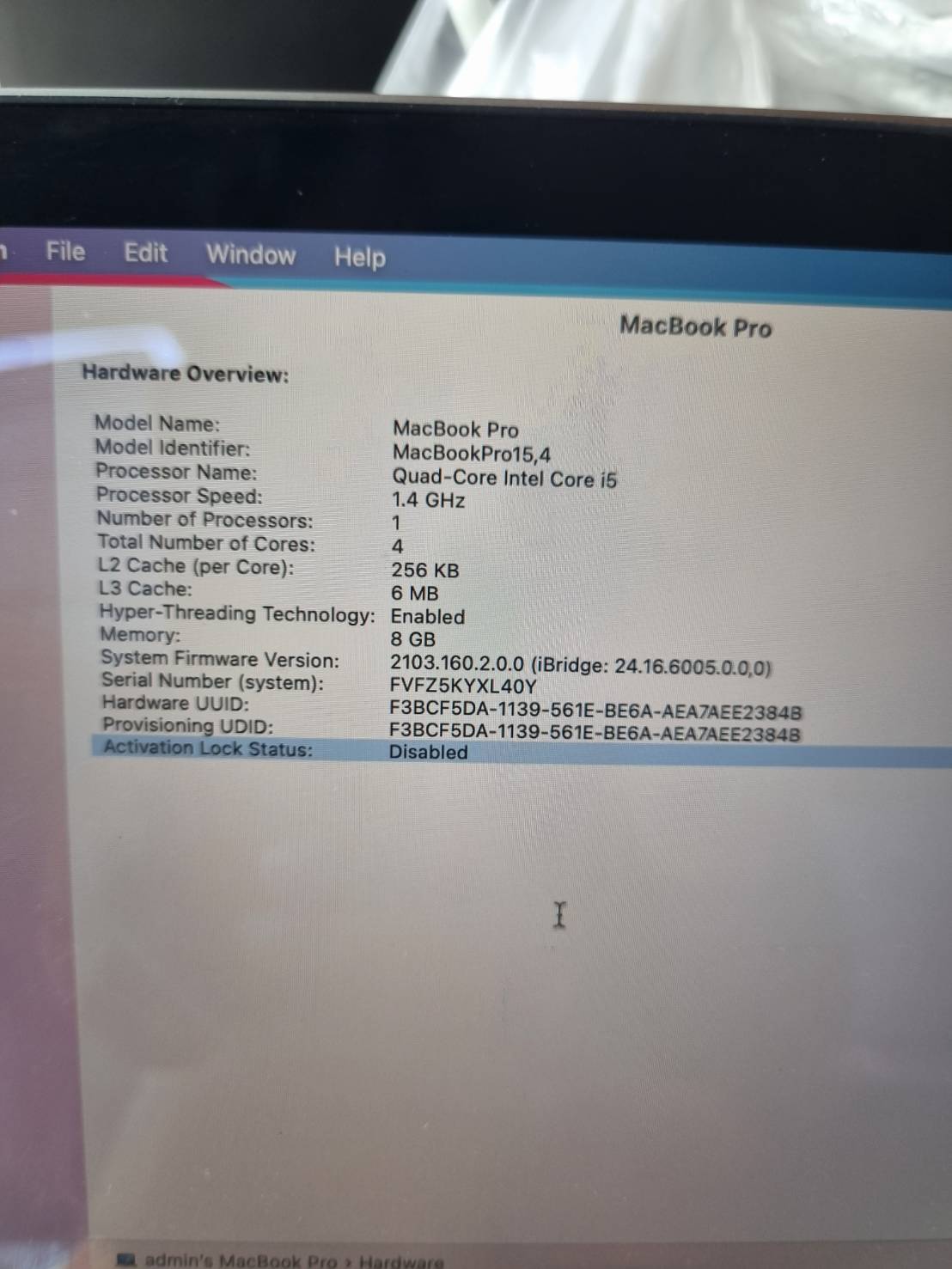 ขาย macbook pro 2019 13" i5  8/256 รูปที่ 5
