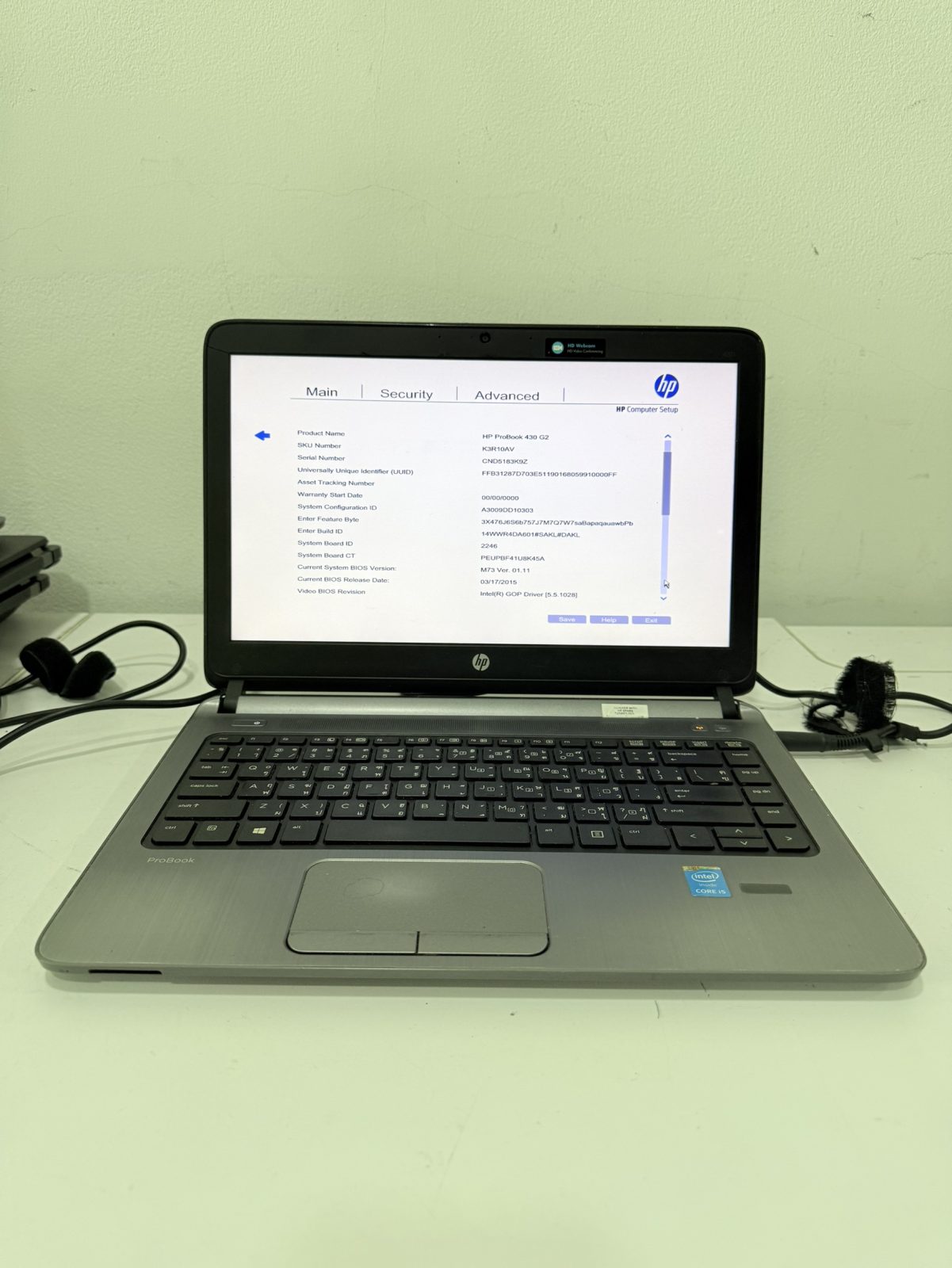 ขาย HP Probook 430 G2 (i5-5200U/4GB) No Adapter จอไบร์ท กรอบจอแตก