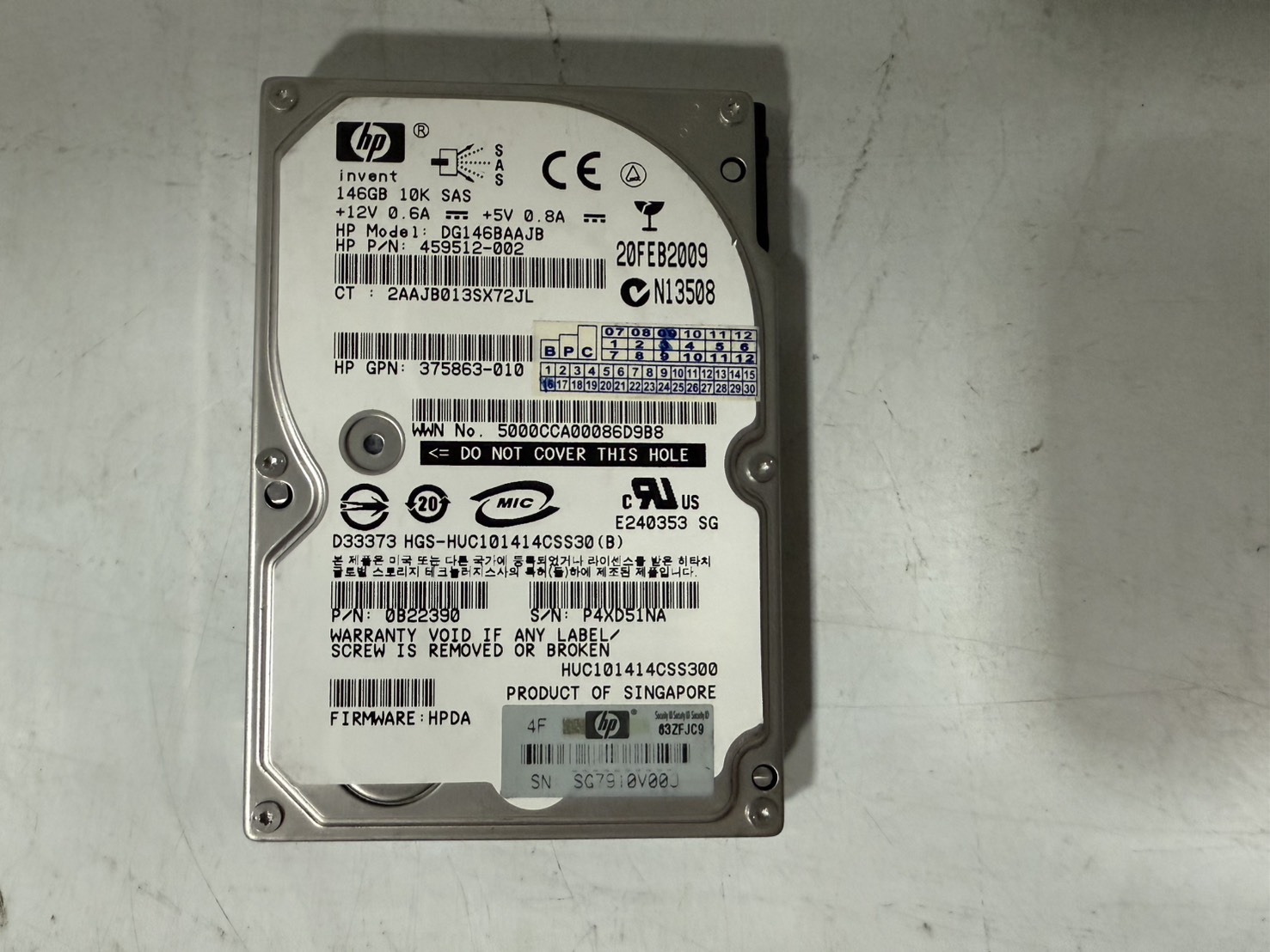 ขาย HDD สำหรับ Server HP 146GB SAS 2.5 6Gbps 10000RPM"