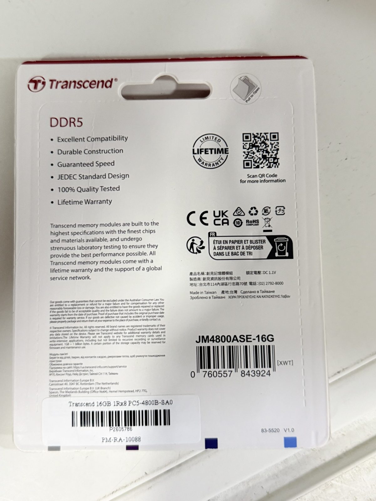 ขาย Transcend 16GB 1Rx8 PC5-4800B-SA0 รูปที่ 2