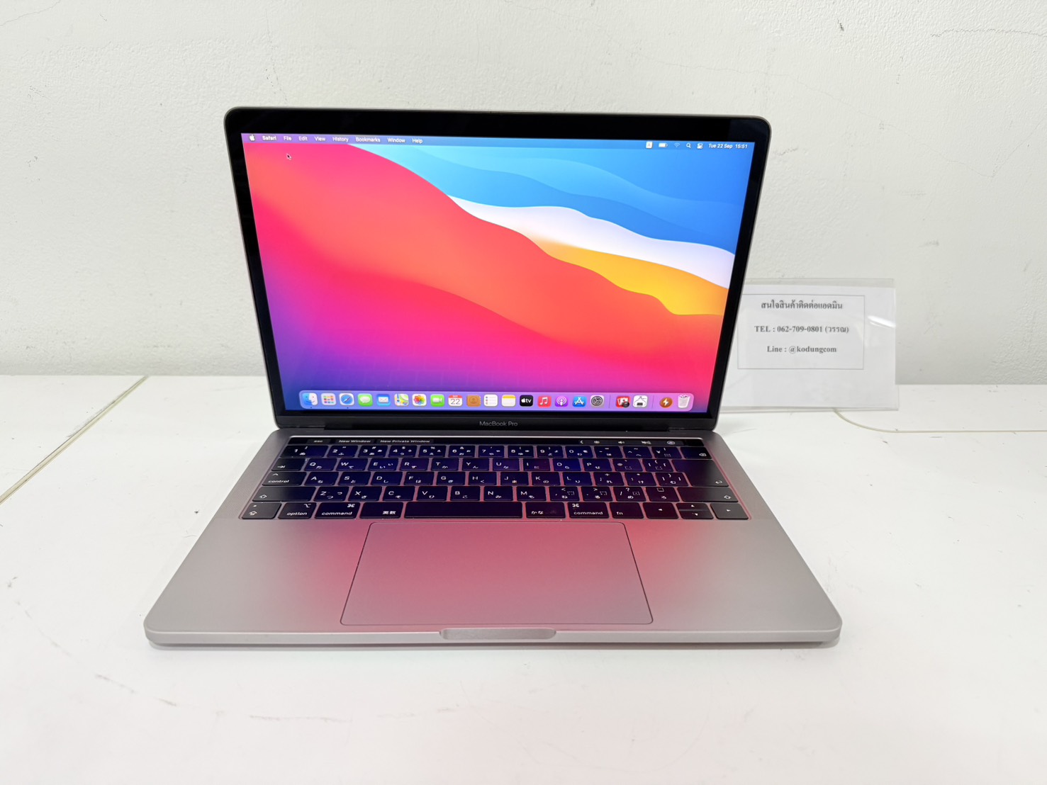 ขาย MacBook Pro 13" 2019 (i5 1.4GHz/8GB/SSD 128GB)ไม่มี Adapter ไม่มีสายชาร์จ สุขภาพแบต 74% จอมีรอยคีย์บอร์ด คีย์บอร์ดญี่ปุ่น