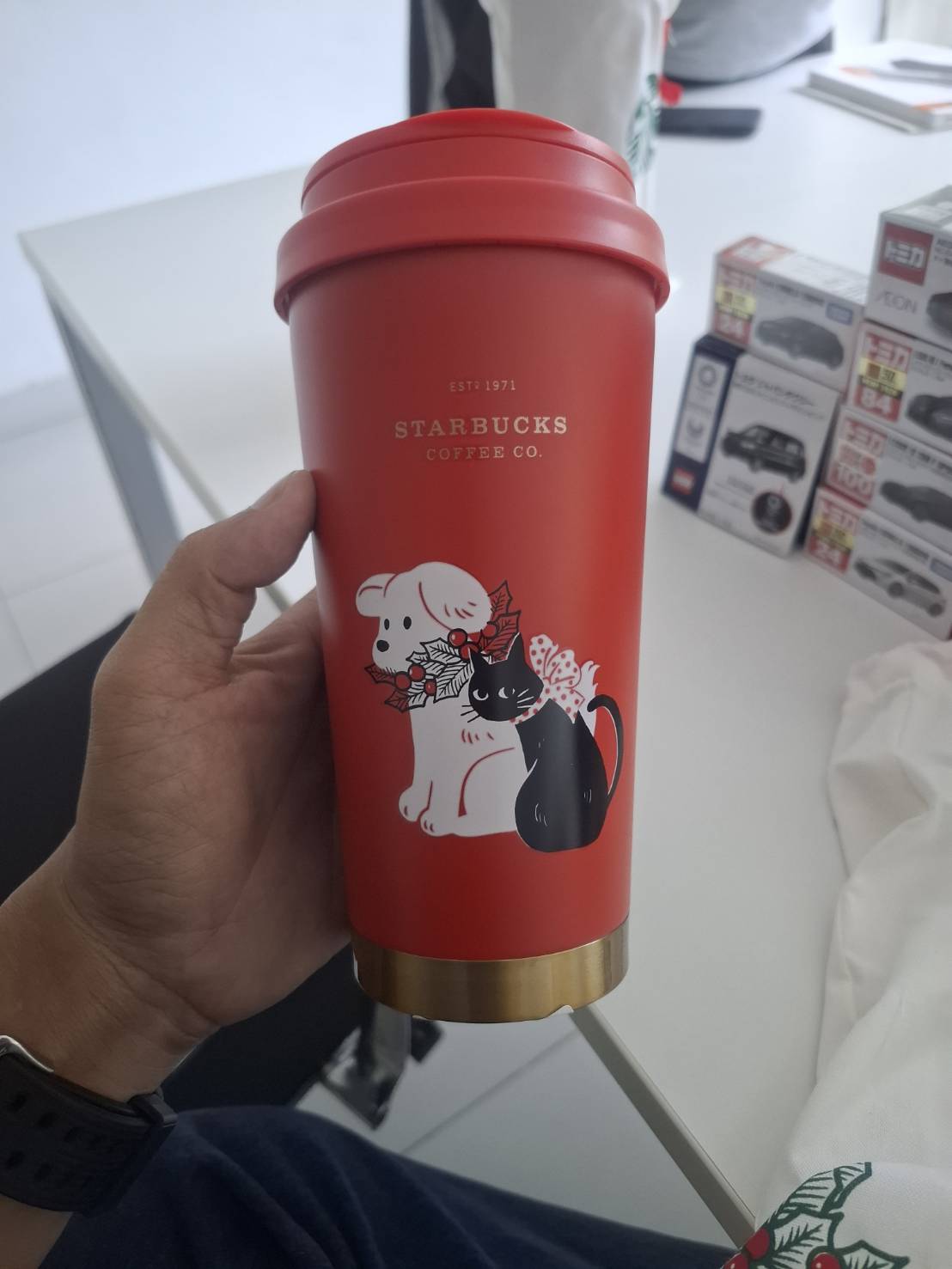 ขาย Starbucks Stainless Steel Holly Dog Cat Tumbler 16oz