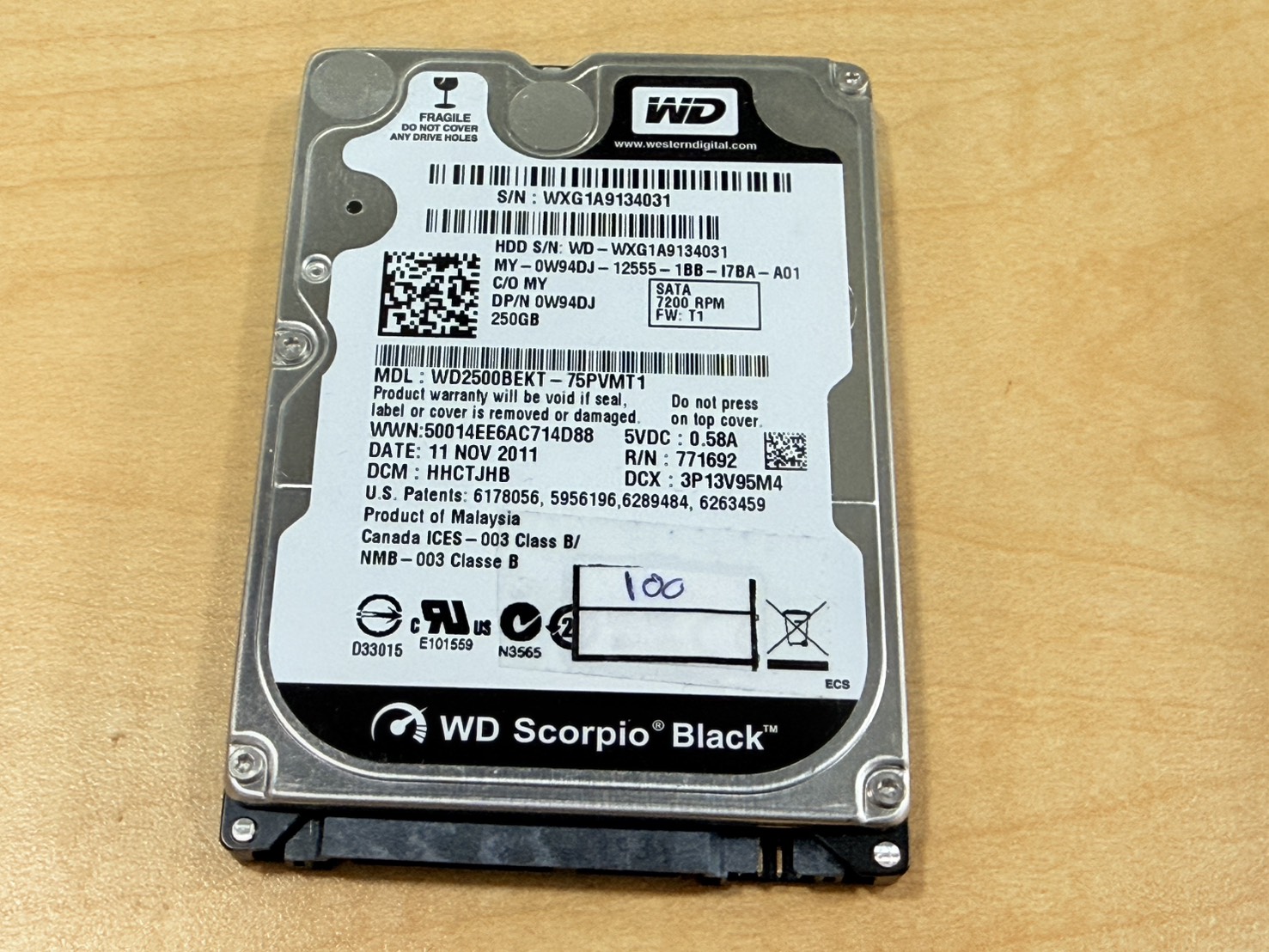 ขาย WD Black 250GB SATA 3.5 6Gbps 7200RPM" รูปที่ 4
