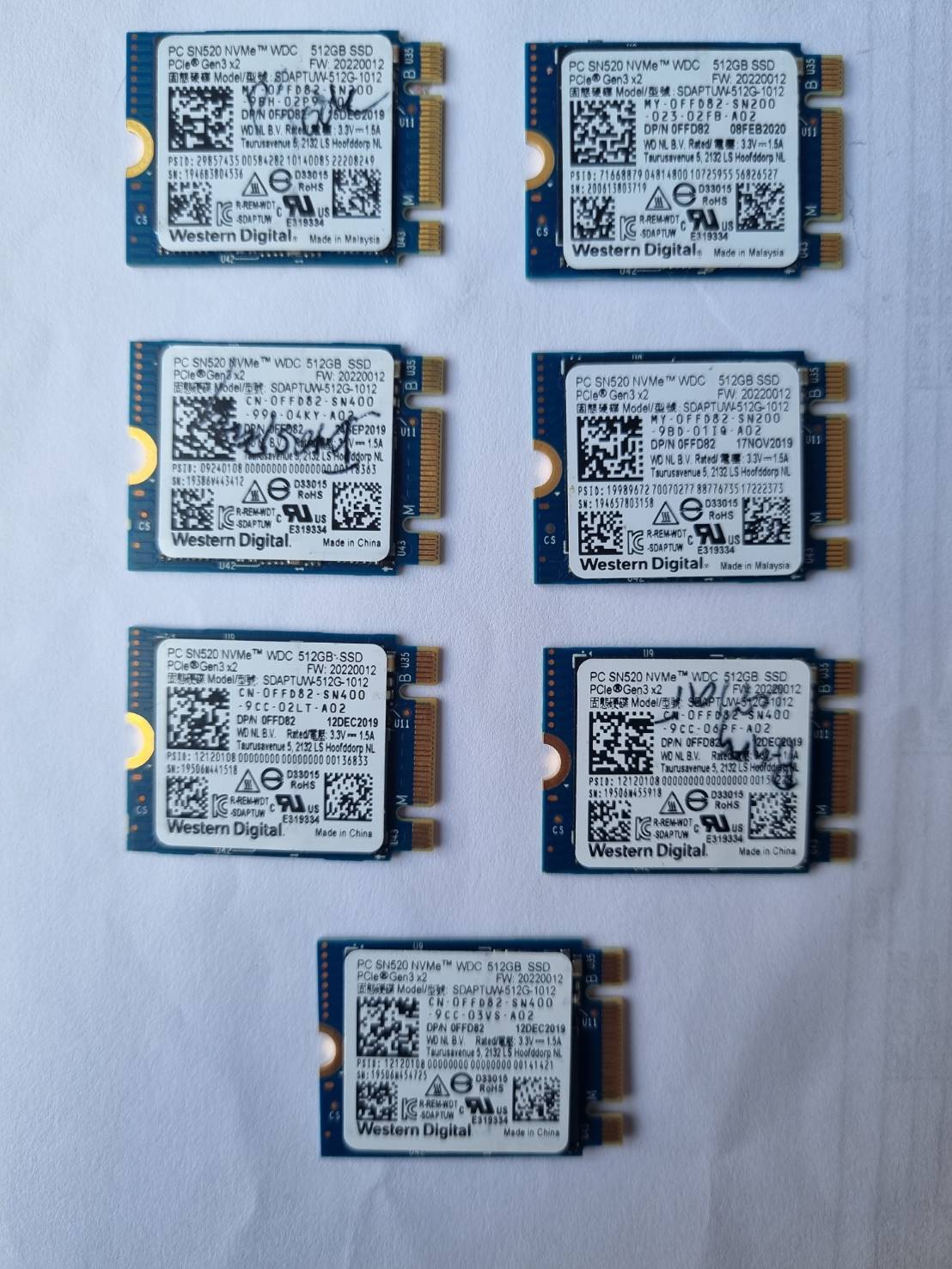 ขาย ssd sn520 nvme 512GB gen3x2  wdc