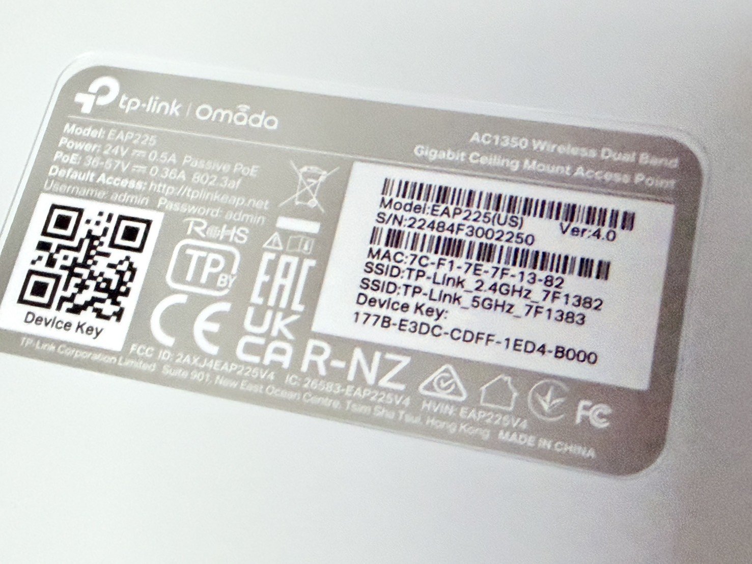ขาย Access Point TP-Link Omada EAP225 + PoE Adapter รูปที่ 4