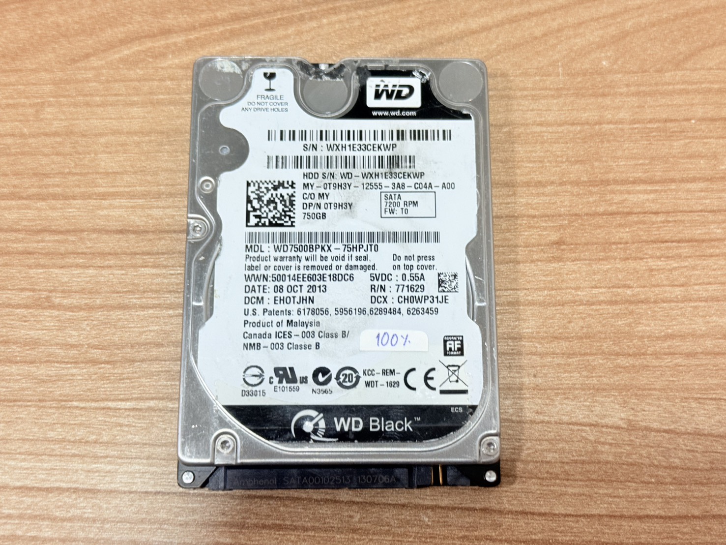 ขาย WD Black 750GB SATA 2.5 6Gbps 72000RPM"