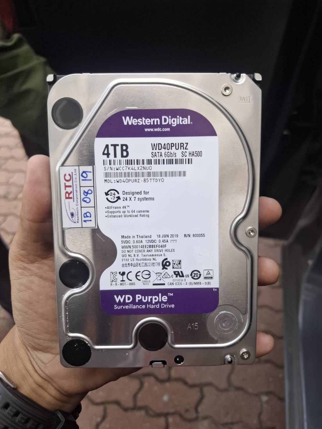 ขาย harddisk wd purple  4tb ของใหม่ ไม่มีซอง ชั่วโมงการใช้งาน 0