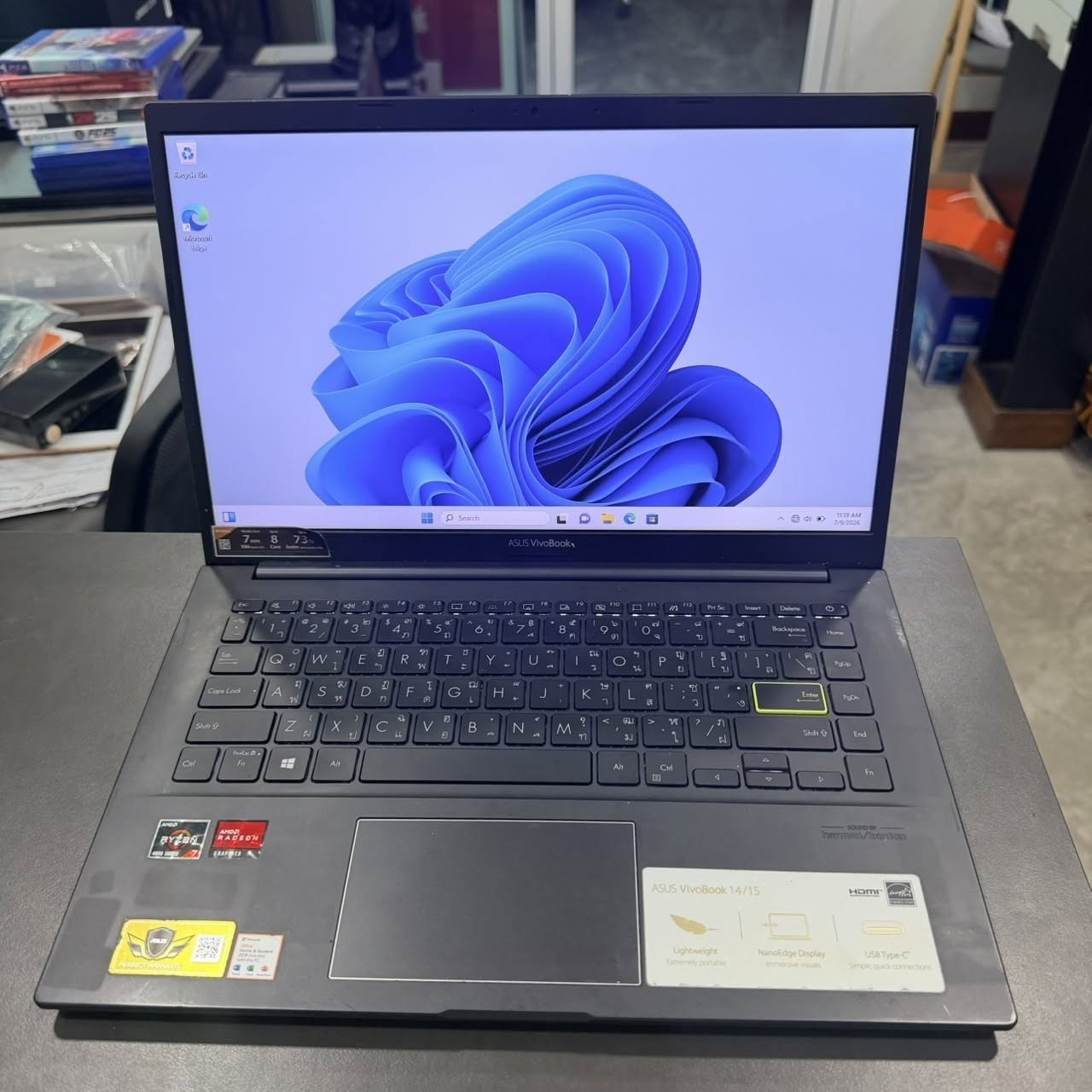 ขาย Asus Vivobook X421IAY (Ryzen 7 4700U/8GB/M.2 512GB)+Adapter *** Touchpad เสีย แบต 72%