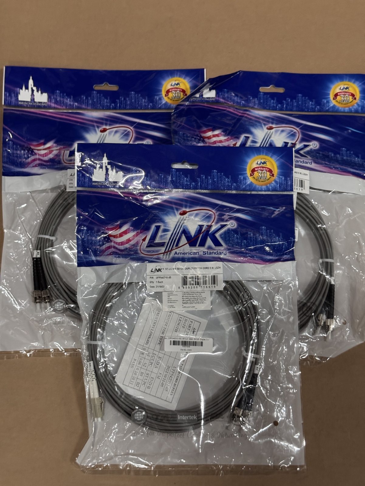 ขาย Link (UFP542D31-05) ST-LC MM 50/125 Duplex Patch Cord 5M.