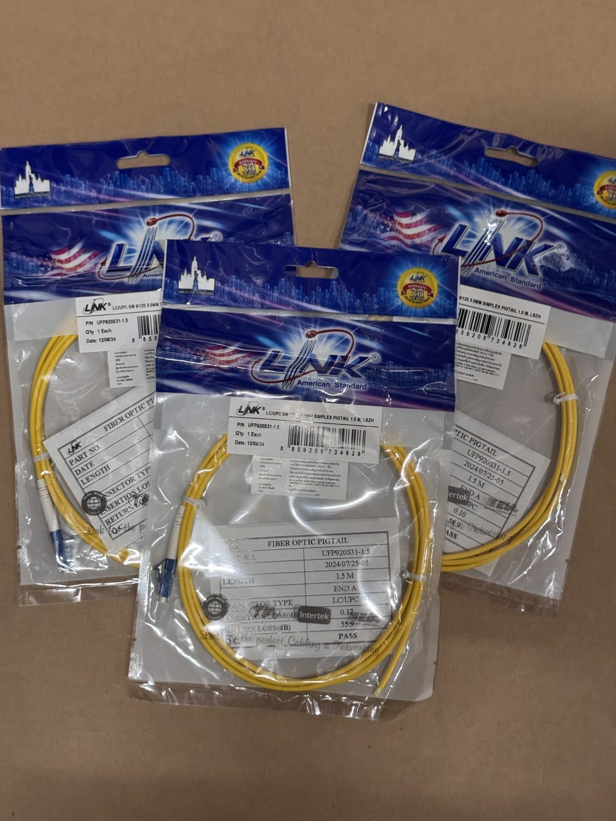 ขาย Link LC/UPC SM 9/125 3.0MM SIMPLEX PIGTAIL 1.5M,LSZH (UFP920S31-1.5)
