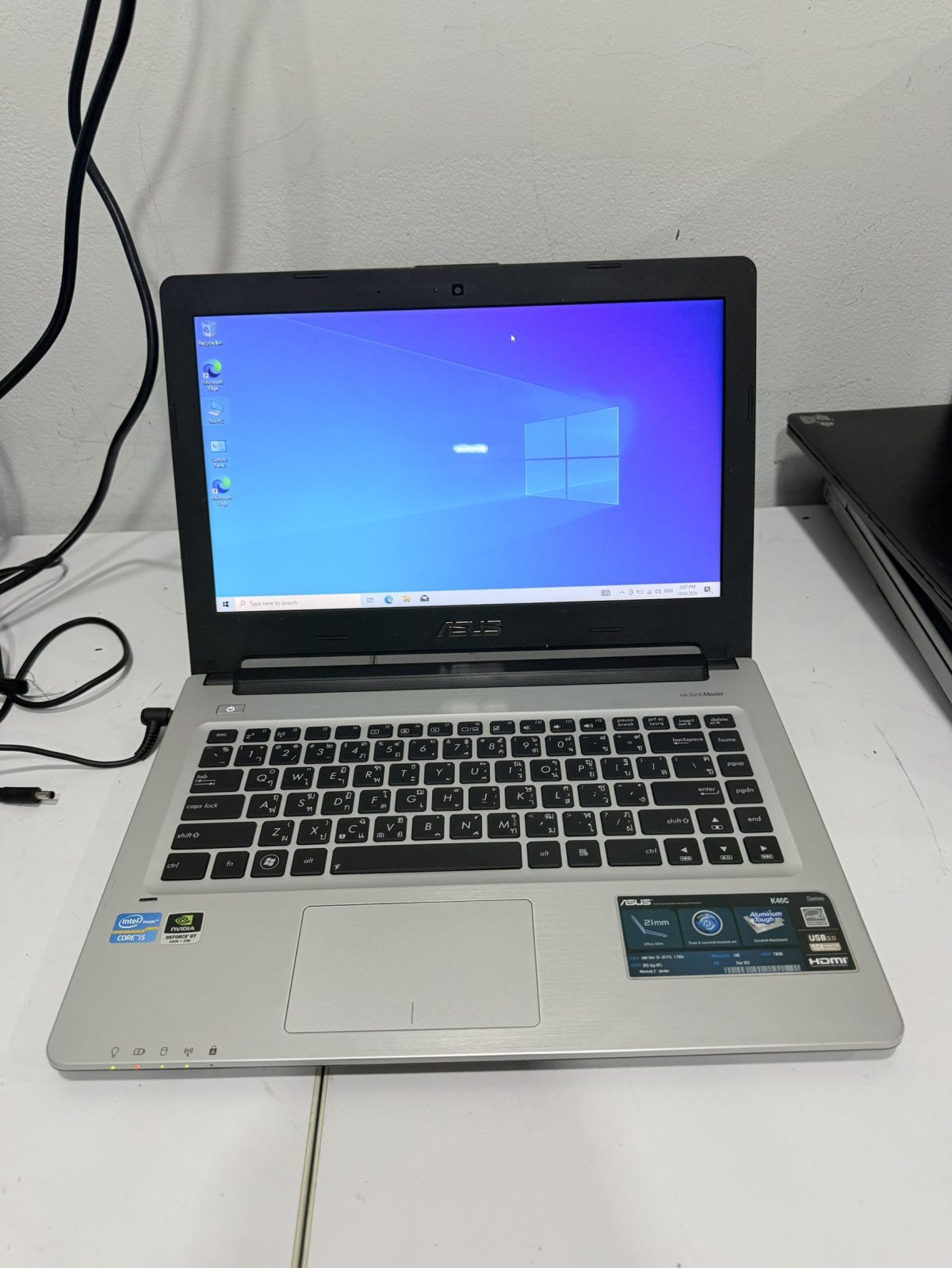 ขาย Asus K46C(i5-3317U/4GB/HDD 750GB/GT 635M 2GB)+Adapter+กระเป๋า จอไบร์ทบางๆ แบตไม่เก็บไฟ