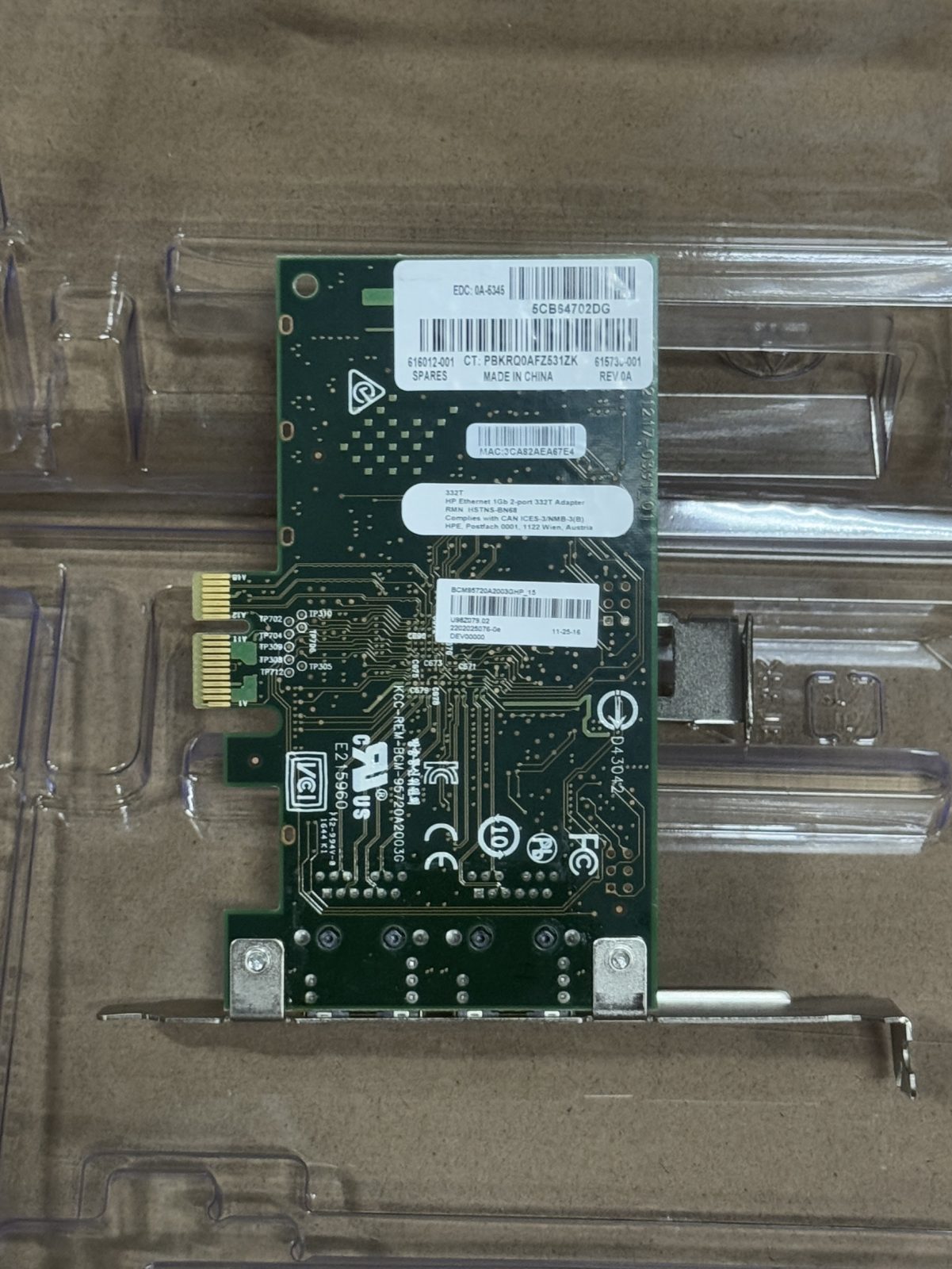 ขาย HP Ethernet 1Gb 2-port 332T Adapter (615732-B21) รูปที่ 3