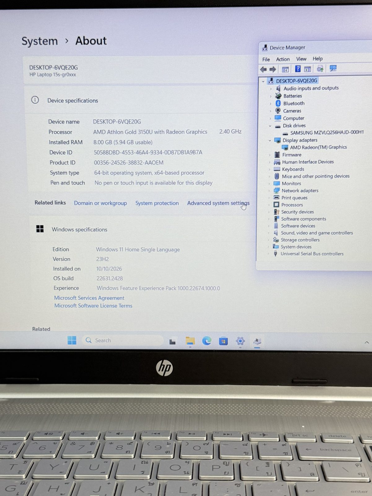 ขาย HP 15S-gr0511AU (Gold 3150U/8GB/SSD 256GB) + Adapter รูปที่ 5