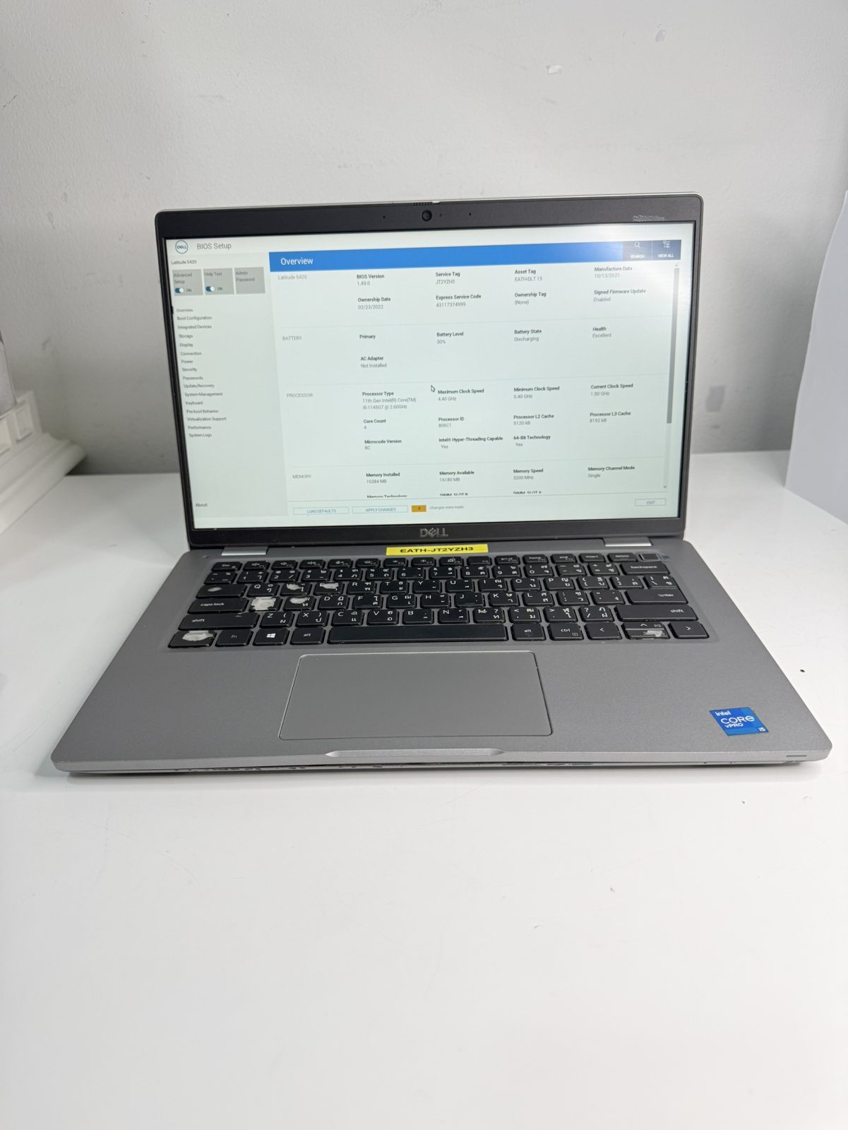 ขาย Dell Latitude 5420(i5-1145G7/16GB) No SSD No Adapte จอสีอมเหลือง แบต 75% เครคื่องปุ่มลอก เครื่องลอก
