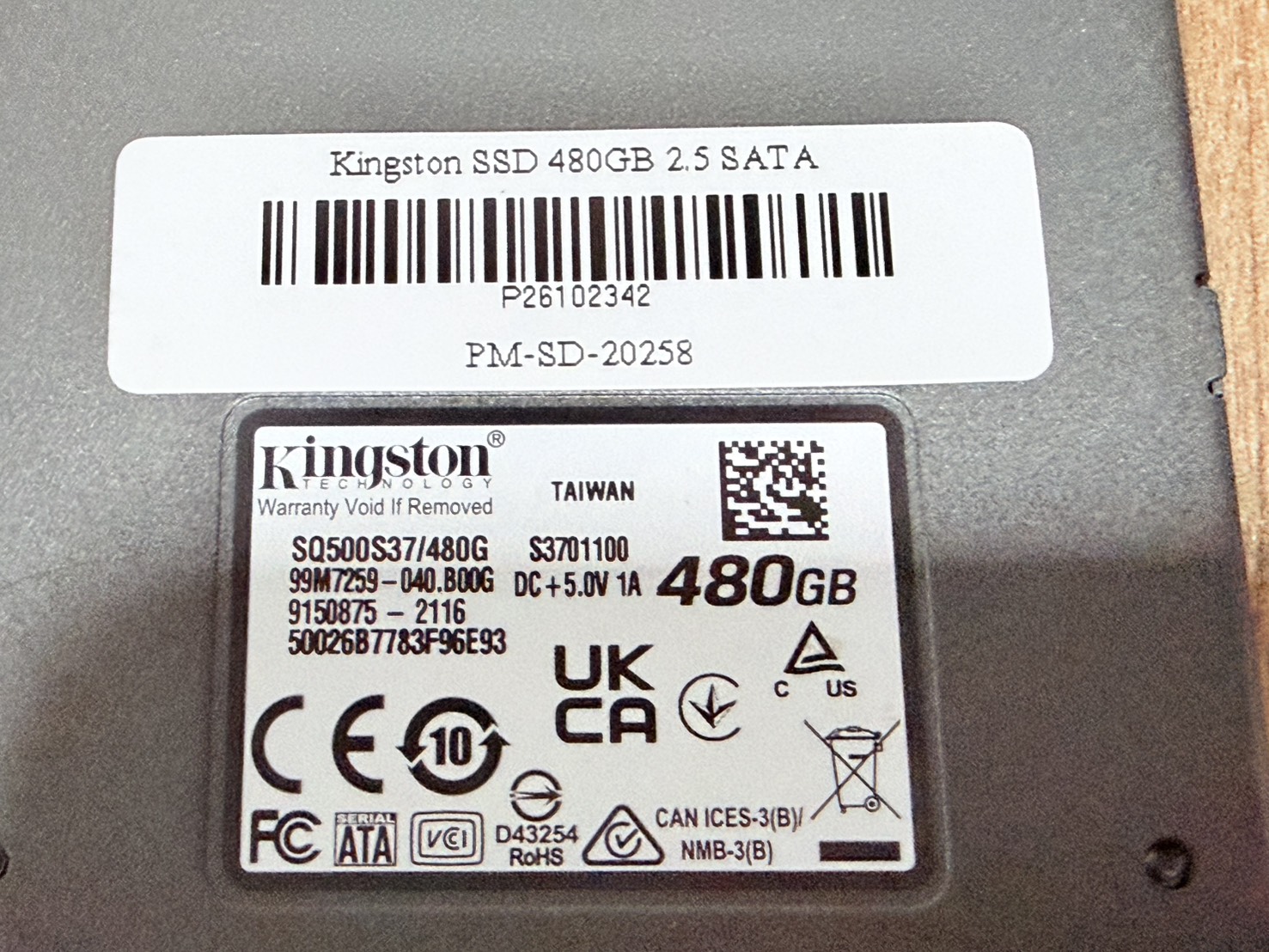 ขาย Kingston SSD 480GB 2.5 SATA รูปที่ 3