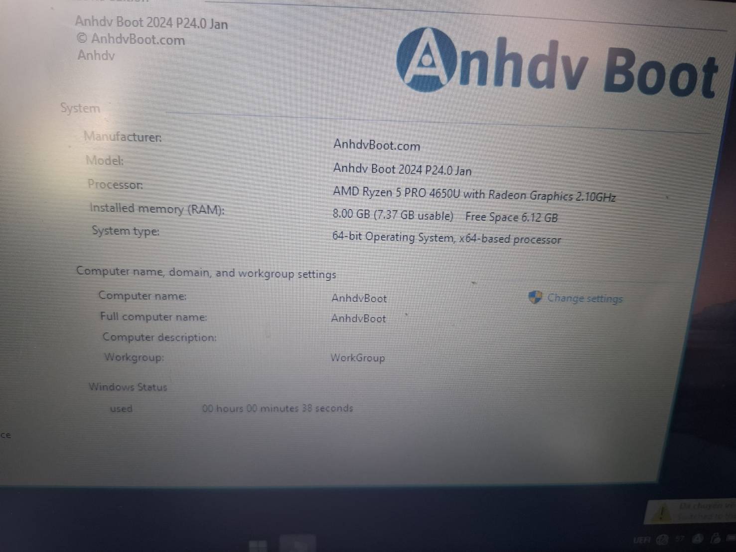 ขาย notabook Acer ryzen pro 4650u ram 8GB ssd 256GB รูปที่ 4