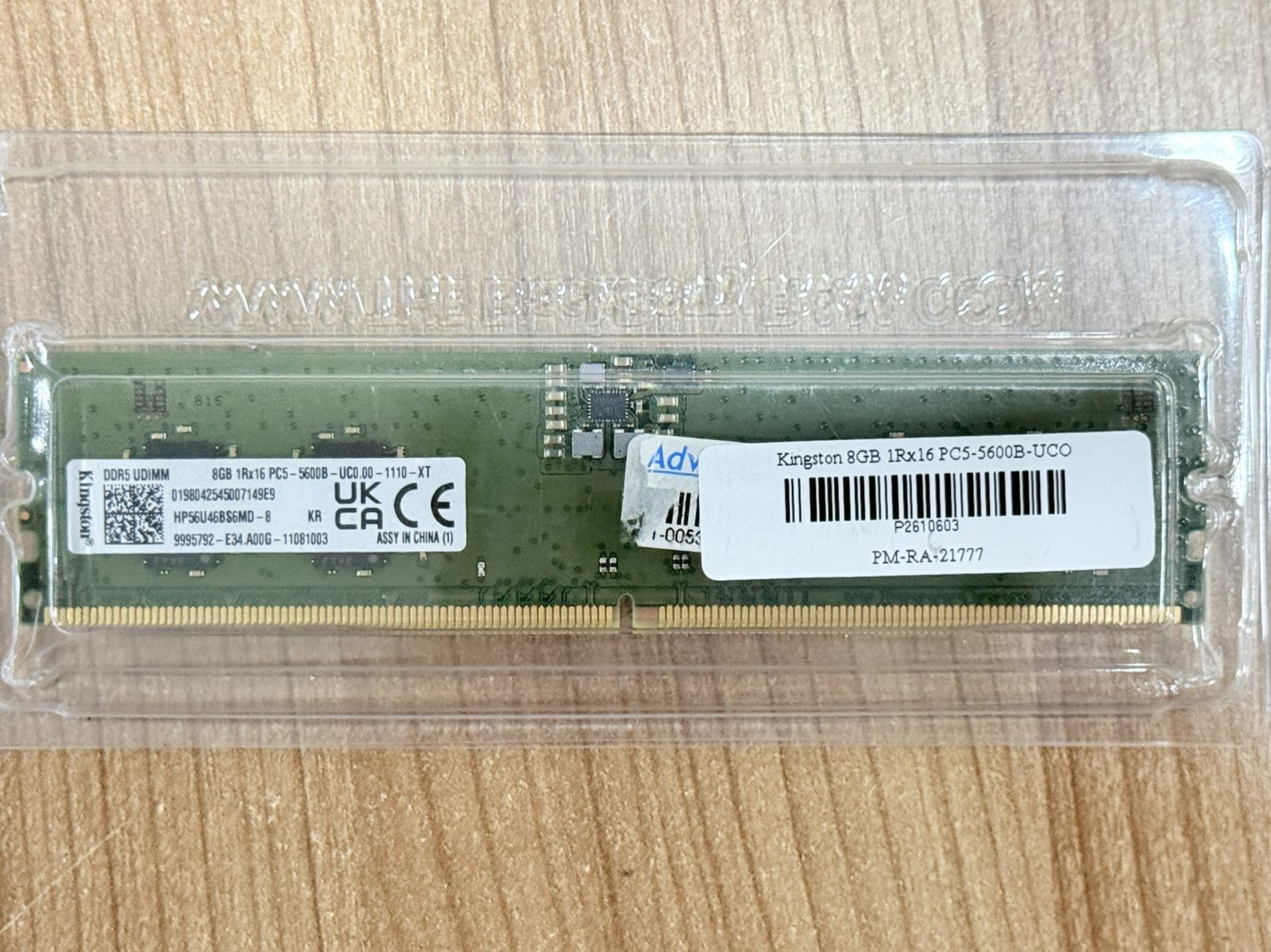 ขาย Kingston 8GB 1Rx16 PC5-5600B-UCO รูปที่ 2