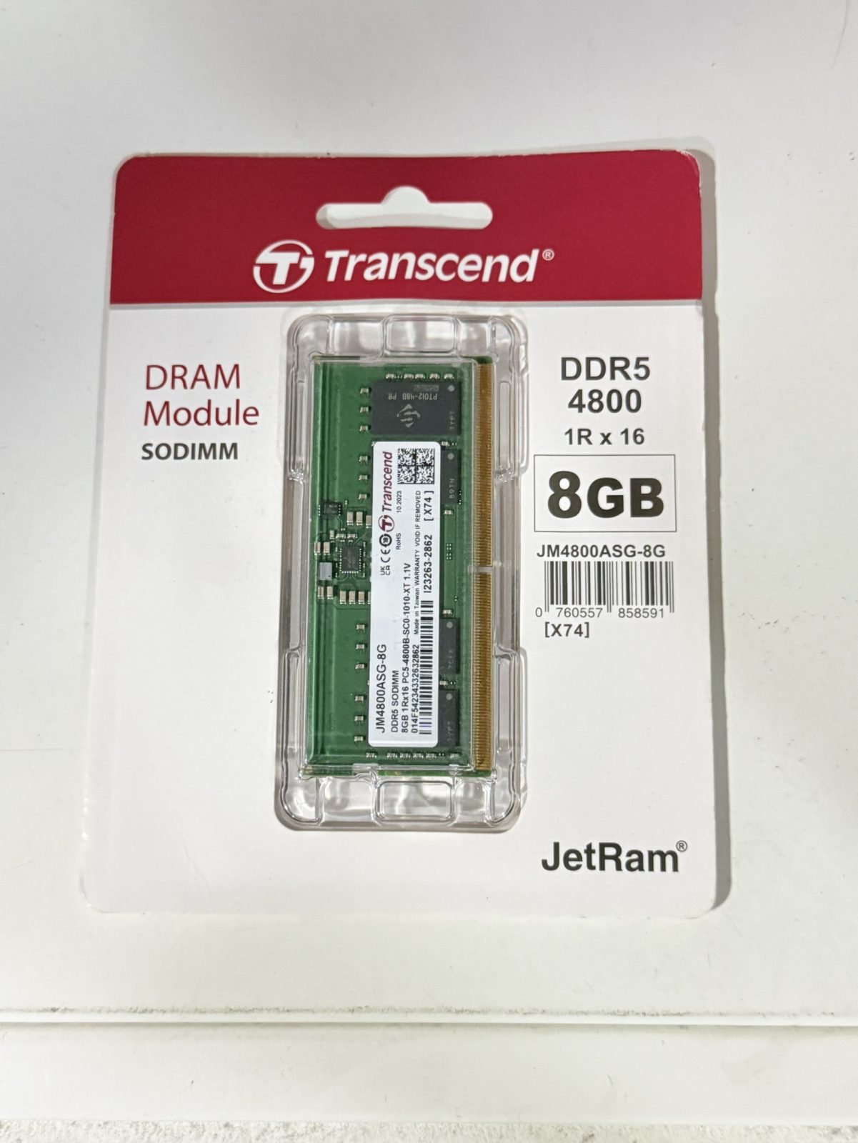 ขาย Transcend 8GB 1Rx16 PC5-4800B-SCO