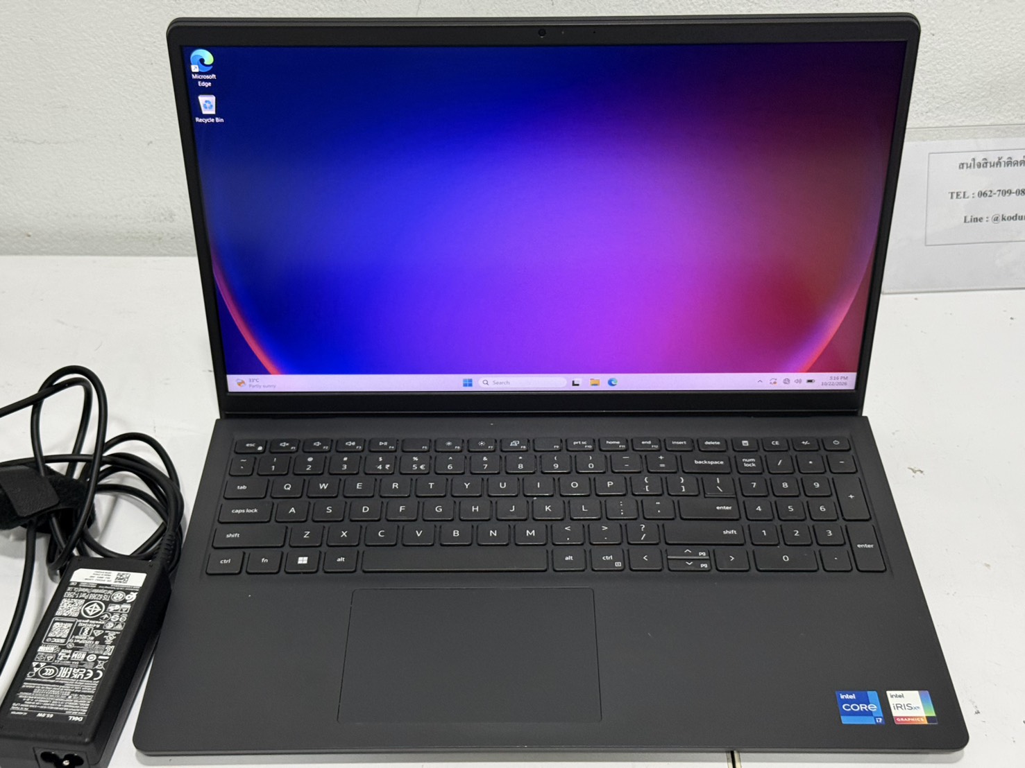 ขาย Dell Vostro 15 3530(i7-1355U/16GB/M.2 512GB)+Adapter สุขภาพแบต 87% คีย์บอร์ดอังกฤษ