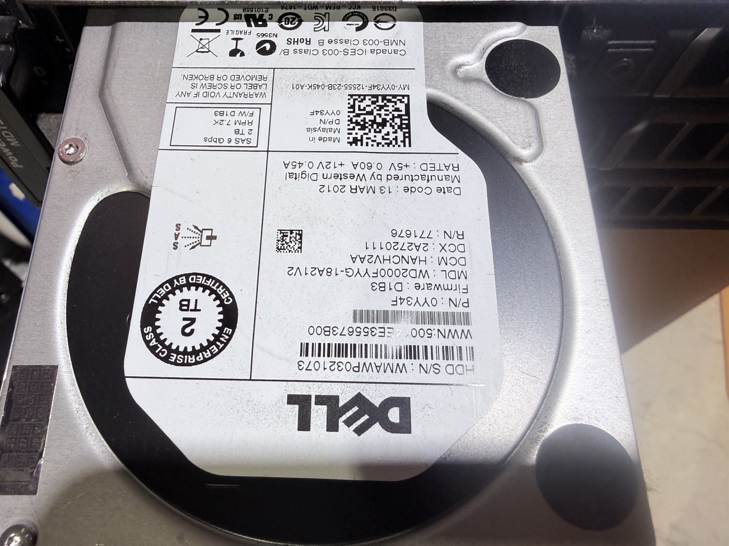 ขาย Dell PowerVault MD1200(2TB*11/600W*2) รูปที่ 3