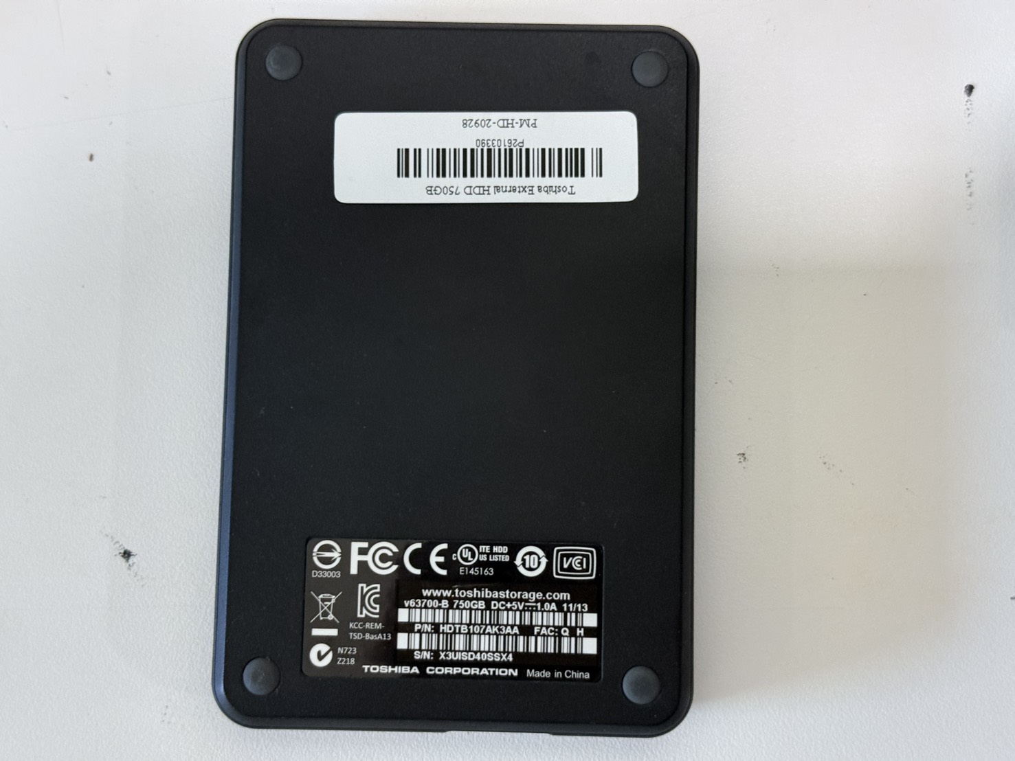 ขาย Toshiba External HDD 750GB Black + สาย รูปที่ 3