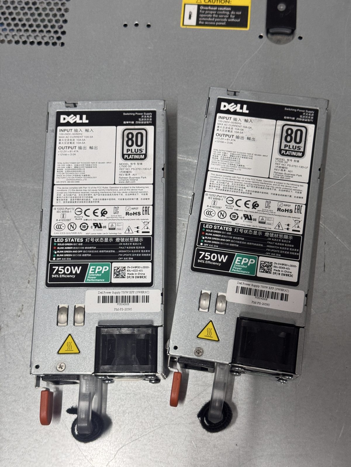 ขาย Dell Power Supply 750W EPP (0W8R3C) สำหรับ server