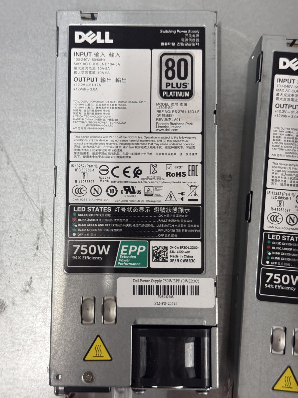ขาย Dell Power Supply 750W EPP (0W8R3C) สำหรับ server รูปที่ 3