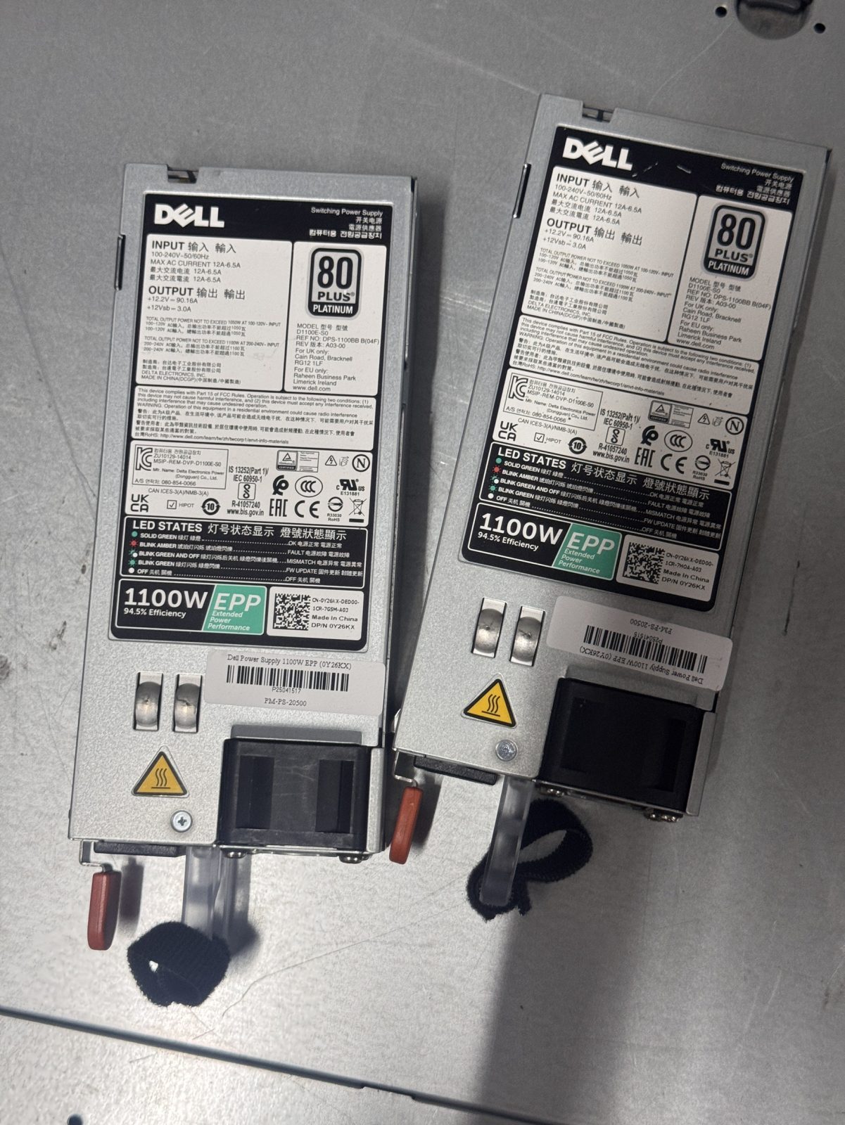ขาย Dell Power Supply 1100W EPP (0Y26KX) สำหรับ server