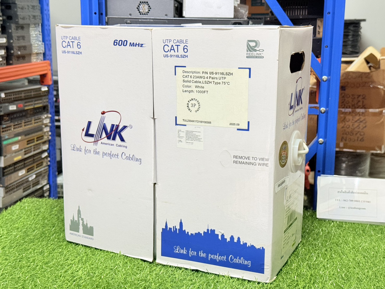 ขาย สายแลน Link CAT6 UTP Cable (305m/Box) LINK (US-9116LSZH)