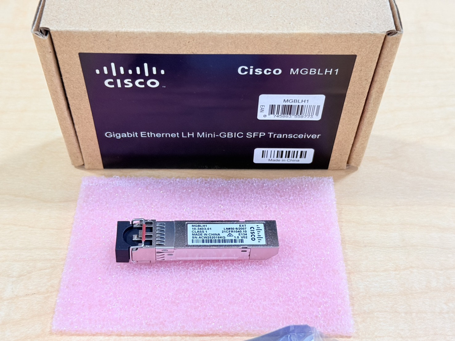 ขาย โมดูล Cisco MGBLH1 Gigabit Ethernet LH Mini-GBIC SFP Transceiver (1 Gbps)***ของใหม่