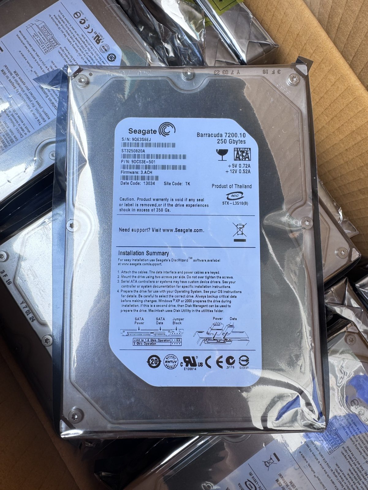ขาย Seagate BarraCuda 250GB IDE 3.5 6Gbps 7200RPM"